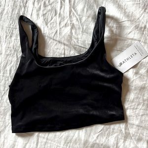 Athleta Velvet Cut-Out Crop. Black. Women’s Medium. NWT